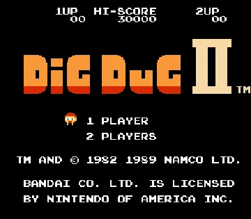 Dig Dug II - Trouble in Paradise (USA) screen shot title